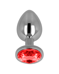 OHMAMA - PLUG ANAL AVEC CRISTAL ROUGE 8 CM