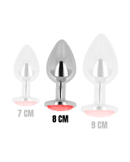 OHMAMA - PLUG ANAL AVEC CRISTAL ROUGE 8 CM