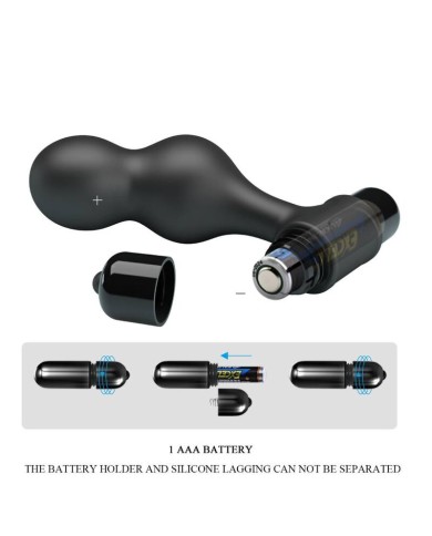 MR PLAY - PLUG ANAL VIBRATEUR EN SILICONE NOIR