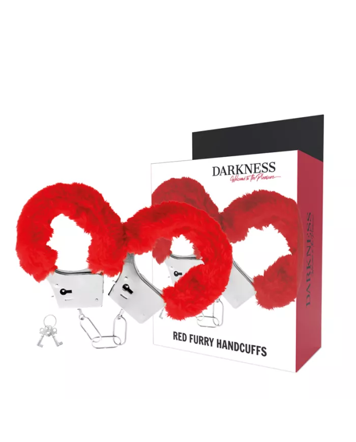 DARKNESS - MENOTTES EN MÉTAL DOUBLÉES ROUGES