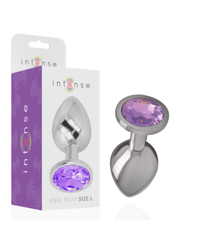 INTENSE - PLUG ANAL EN MÉTAL ALUMINIUM AVEC CRISTAL VIOLET TAILLE S