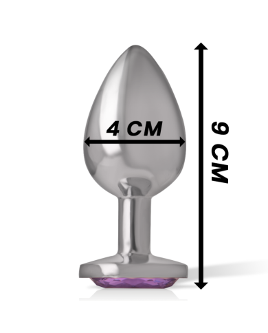INTENSE - PLUG ANAL EN MÉTAL ALUMINIUM AVEC CRISTAL VIOLET TAILLE L