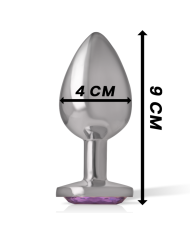 INTENSE - PLUG ANAL EN MÉTAL ALUMINIUM AVEC CRISTAL VIOLET TAILLE L