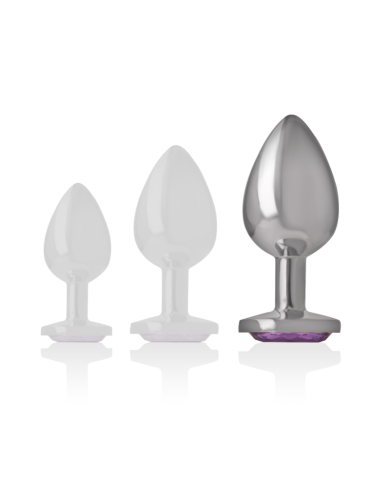 INTENSE - PLUG ANAL EN MÉTAL ALUMINIUM AVEC CRISTAL VIOLET TAILLE L