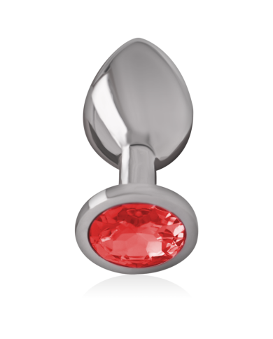 INTENSE - PLUG ANAL EN MÉTAL AVEC CRISTAL ROUGE TAILLE M