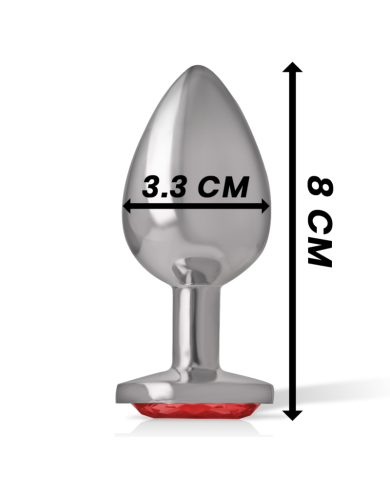 INTENSE - PLUG ANAL EN MÉTAL AVEC CRISTAL ROUGE TAILLE M