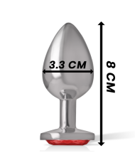 INTENSE - PLUG ANAL EN MÉTAL AVEC CRISTAL ROUGE TAILLE M