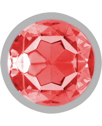 INTENSE - PLUG ANAL EN MÉTAL ALUMINIUM AVEC CRISTAL ROUGE TAILLE L