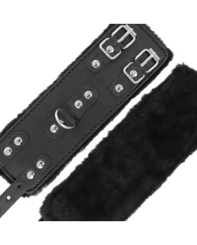 DARKNESS - MENOTTES AJUSTABLES EN CUIR NOIR AVEC DOUBLURE DARKNESS - MENOTTES AJUSTABLES EN CUIR NOIR AVEC DOUBLURE