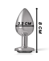 INTENSE - PLUG ANAL EN MÉTAL ALUMINIUM AVEC VERRE NOIR TAILLE M