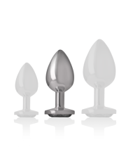 INTENSE - PLUG ANAL EN MÉTAL ALUMINIUM AVEC VERRE NOIR TAILLE M