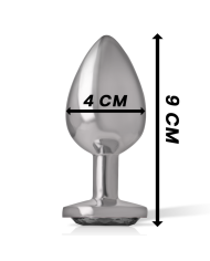 INTENSE - PLUG ANAL EN MÉTAL ALUMINIUM AVEC VERRE NOIR TAILLE L