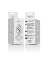 INTENSE - PLUG ANAL EN MÉTAL ALUMINIUM AVEC CRISTAL DARGENT TAILLE S