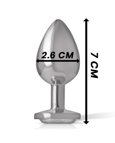 INTENSE - PLUG ANAL EN MÉTAL ALUMINIUM AVEC CRISTAL DARGENT TAILLE S