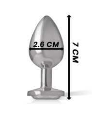 INTENSE - PLUG ANAL EN MÉTAL ALUMINIUM AVEC CRISTAL DARGENT TAILLE S