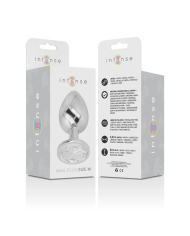INTENSE - PLUG ANAL EN MÉTAL ALUMINIUM AVEC CRISTAL DARGENT TAILLE M