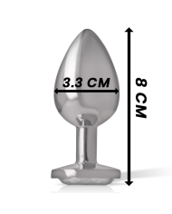INTENSE - PLUG ANAL EN MÉTAL ALUMINIUM AVEC CRISTAL DARGENT TAILLE M