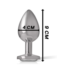 INTENSE - PLUG ANAL EN MÉTAL ALUMINIUM AVEC CRISTAL DARGENT TAILLE L