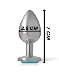 INTENSE - PLUG ANAL EN MÉTAL ALUMINIUM AVEC CRISTAL BLEU TAILLE S