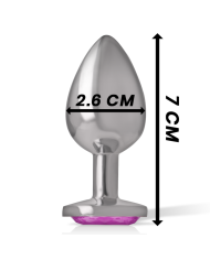 INTENSE - PLUG ANAL EN MÉTAL ALUMINIUM AVEC CRISTAL ROSE TAILLE S