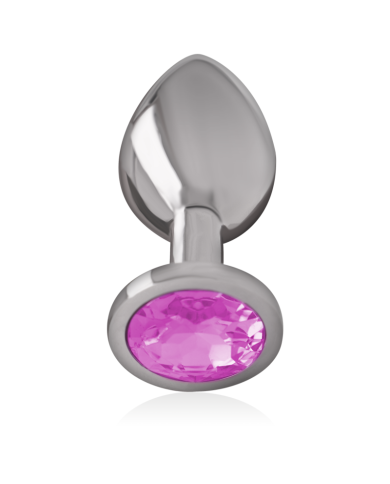 INTENSE - PLUG ANAL EN MÉTAL ALUMINIUM AVEC CRISTAL ROSE TAILLE M