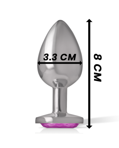 INTENSE - PLUG ANAL EN MÉTAL ALUMINIUM AVEC CRISTAL ROSE TAILLE M