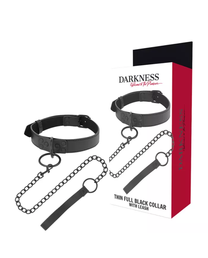 DARKNESS - COLLIER NOIR AVEC CHAÎNE DARKNESS - COLLIER NOIR AVEC CHAÎNE
