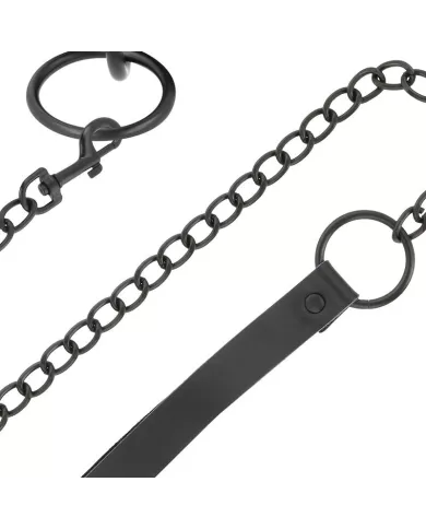 DARKNESS - COLLIER NOIR AVEC CHAÃŽNE DARKNESS - COLLIER NOIR AVEC CHAÃŽNE