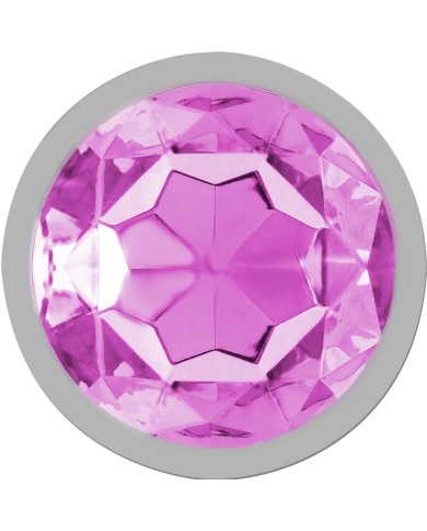 INTENSE - PLUG ANAL EN MÉTAL ALUMINIUM AVEC CRISTAL ROSE TAILLE L