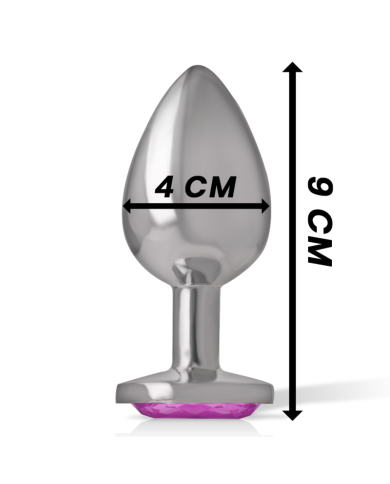 INTENSE - PLUG ANAL EN MÉTAL ALUMINIUM AVEC CRISTAL ROSE TAILLE L