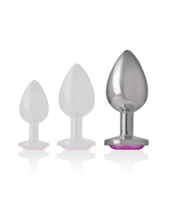 INTENSE - PLUG ANAL EN MÉTAL ALUMINIUM AVEC CRISTAL ROSE TAILLE L