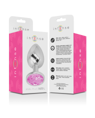 INTENSE - PLUG ANAL EN MÉTAL ALUMINIUM AVEC CRISTAL ROSE TAILLE L