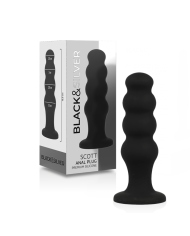 BLACK&SILVER - PLUG ANAL EN SILICONE SCOTT PREMIUM NOIR