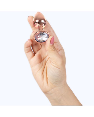 SECRETPLAY - PLUG ANAL EN MÉTAL OR ROSE PETITE TAILLE 7 CM