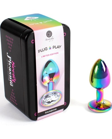 SECRETPLAY - PLUG ANAL EN MÉTAL ARC-EN-CIEL PETITE TAILLE 7 CM