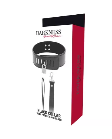 DARKNESS - COLLIER BDSM AVEC SERRURE NOIRE DARKNESS - COLLIER BDSM AVEC SERRURE NOIRE