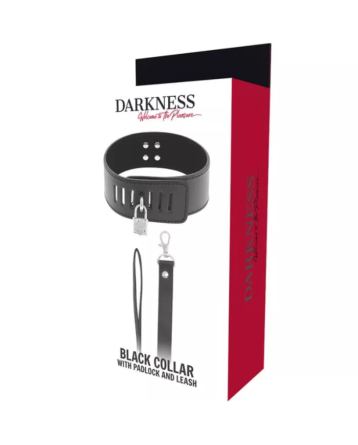 DARKNESS - COLLIER BDSM AVEC SERRURE NOIRE DARKNESS - COLLIER BDSM AVEC SERRURE NOIRE