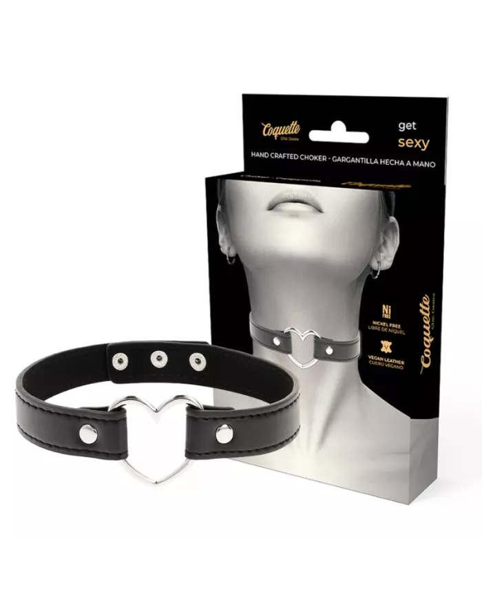 COQUETTE CHIC DESIRE - COLLIER CUIR VEGAN FEMME ACCESSOIRE COEUR COQUETTE CHIC DESIRE - COLLIER CUIR VEGAN FEMME ACCESSOIRE COEUR