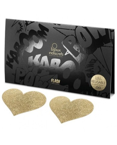 BIJOUX - INDISCRETS CACHE-METONS FLASH COEUR DOR?