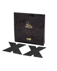 BIJOUX - INDISCRETS FLASH CROSS NIPPLE CAPS NOIR