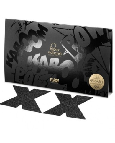 BIJOUX - INDISCRETS FLASH CROSS NIPPLE CAPS NOIR