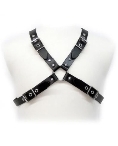 HARNAIS EN CUIR POUR HOMMES - BOUCLE NOIRE