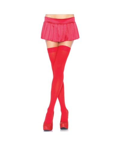 LEG AVENUE - CUISSES HAUTES EN NYLON ROUGE