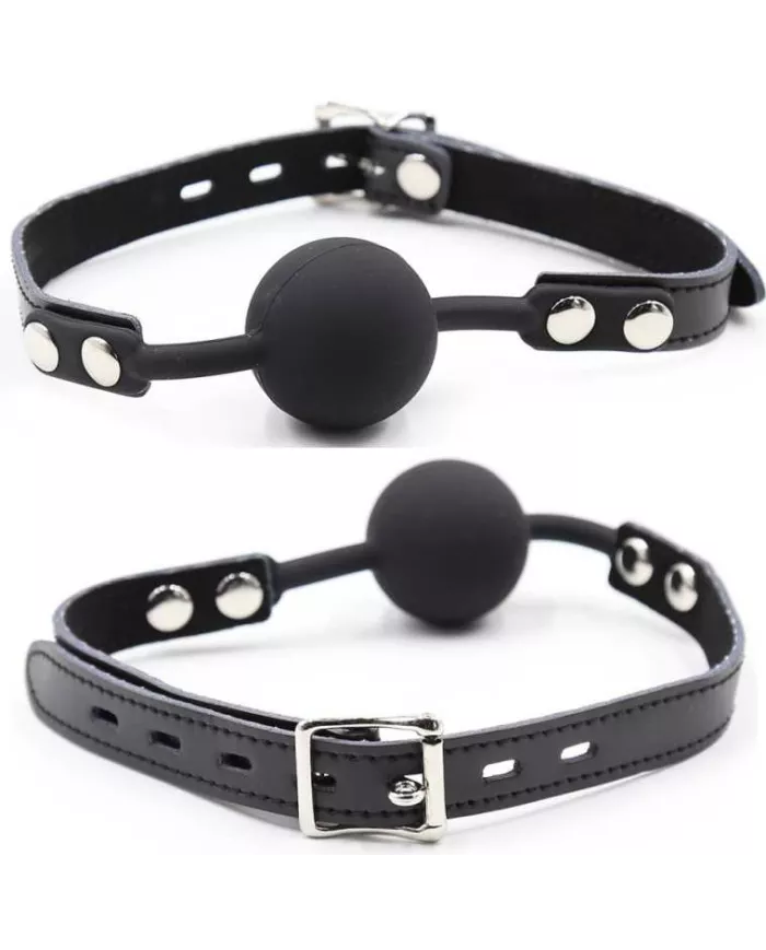 OHMAMA FETISH - BÂILLON BALLE EN SILICONE AVEC CEINTURE EN CUIR (CADENAS INCLUS) OHMAMA FETISH - BÂILLON BALLE EN SILICONE AVEC CEINTURE EN CUIR (CADENAS INCLUS)