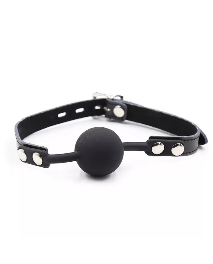 OHMAMA FETISH - BÂILLON BALLE EN SILICONE AVEC CEINTURE EN CUIR (CADENAS INCLUS) OHMAMA FETISH - BÂILLON BALLE EN SILICONE AVEC CEINTURE EN CUIR (CADENAS INCLUS)