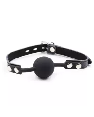 OHMAMA FETISH - BÂILLON BALLE EN SILICONE AVEC CEINTURE EN CUIR (CADENAS INCLUS) OHMAMA FETISH - BÂILLON BALLE EN SILICONE AVEC CEINTURE EN CUIR (CADENAS INCLUS)