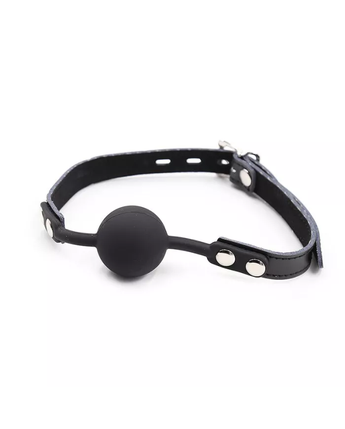 OHMAMA FETISH - BÂILLON BALLE EN SILICONE AVEC CEINTURE EN CUIR (CADENAS INCLUS) OHMAMA FETISH - BÂILLON BALLE EN SILICONE AVEC CEINTURE EN CUIR (CADENAS INCLUS)
