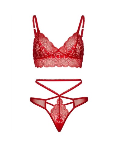 LEG AVENUE - ENSEMBLE 2 PIÈCES BRALETTE ET STRING DENTELLE M/L
