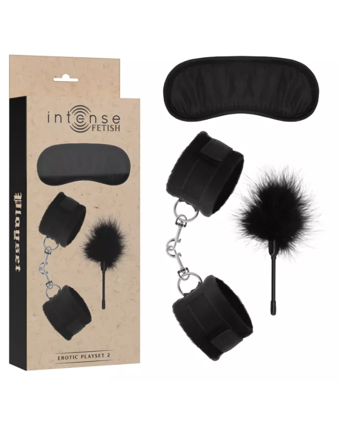 INTENSE - FETISH PLAYSET ÉROTIQUE 2 AVEC MENOTTES, MASQUE AVEUGLE ET TICKLER