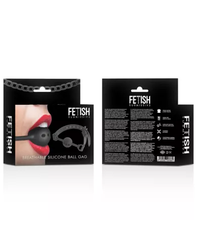 FETISH SUBMISSIVE BONDAGE - BÂILLON À BOULE EN SILICONE RESPIRANT